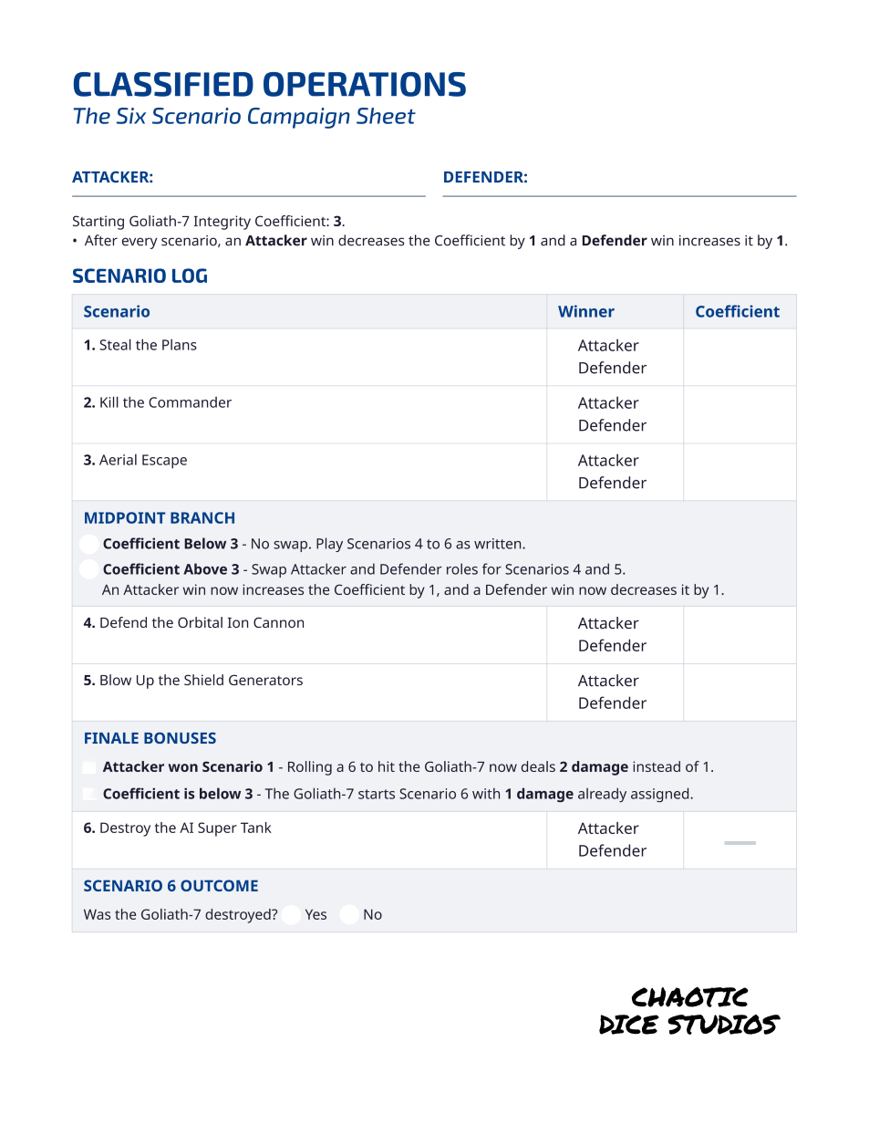 Campaign Sheet